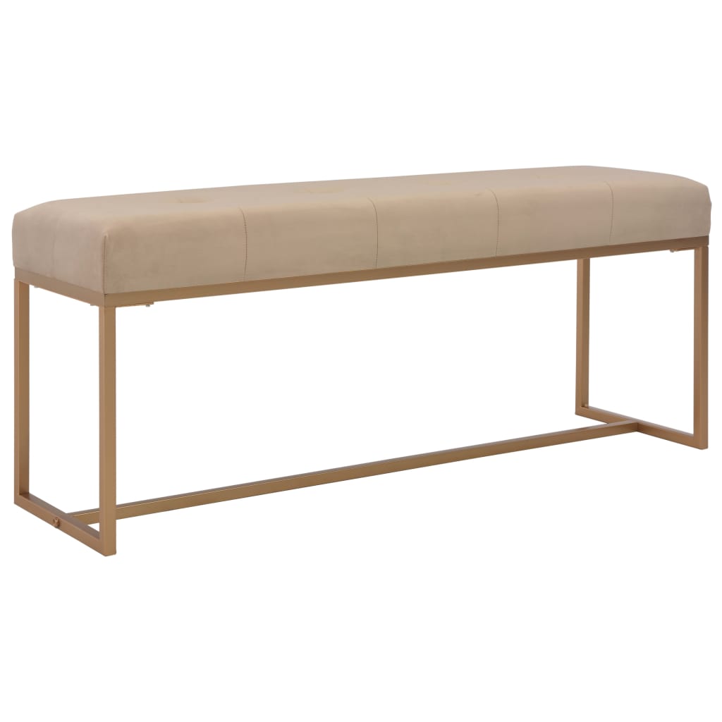 Banc 120 cm Beige Velours