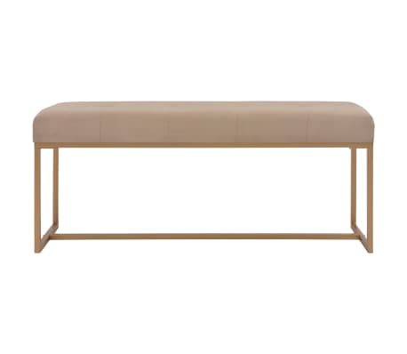 vidaXL Banc 120 cm Beige Velours