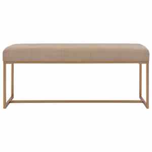 vidaXL Suoliukas, 120cm, smėlio sp., aksomas