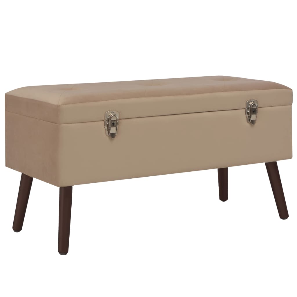 vidaXL Bankje met opbergvak 80 cm fluweel beige