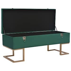 Lavice s úložným prostorem 105 cm zelená samet - obrázek 2