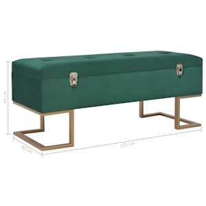Lavice s úložným prostorem 105 cm zelená samet - obrázek 7