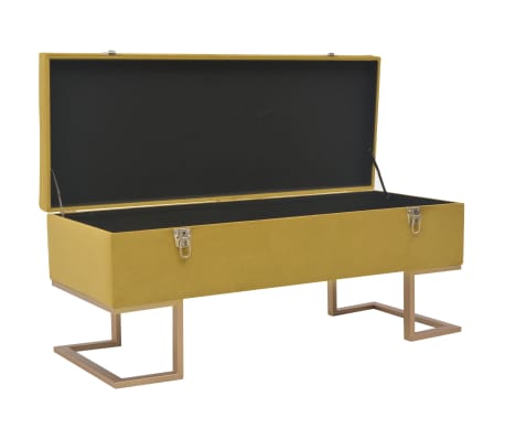 vidaXL Bank mit Staufach 105 cm Senfgelb Samt