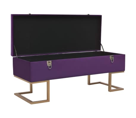 vidaXL Πάγκος με Αποθηκευτικό Χώρο Μοβ 105 εκ. από Βελούδο