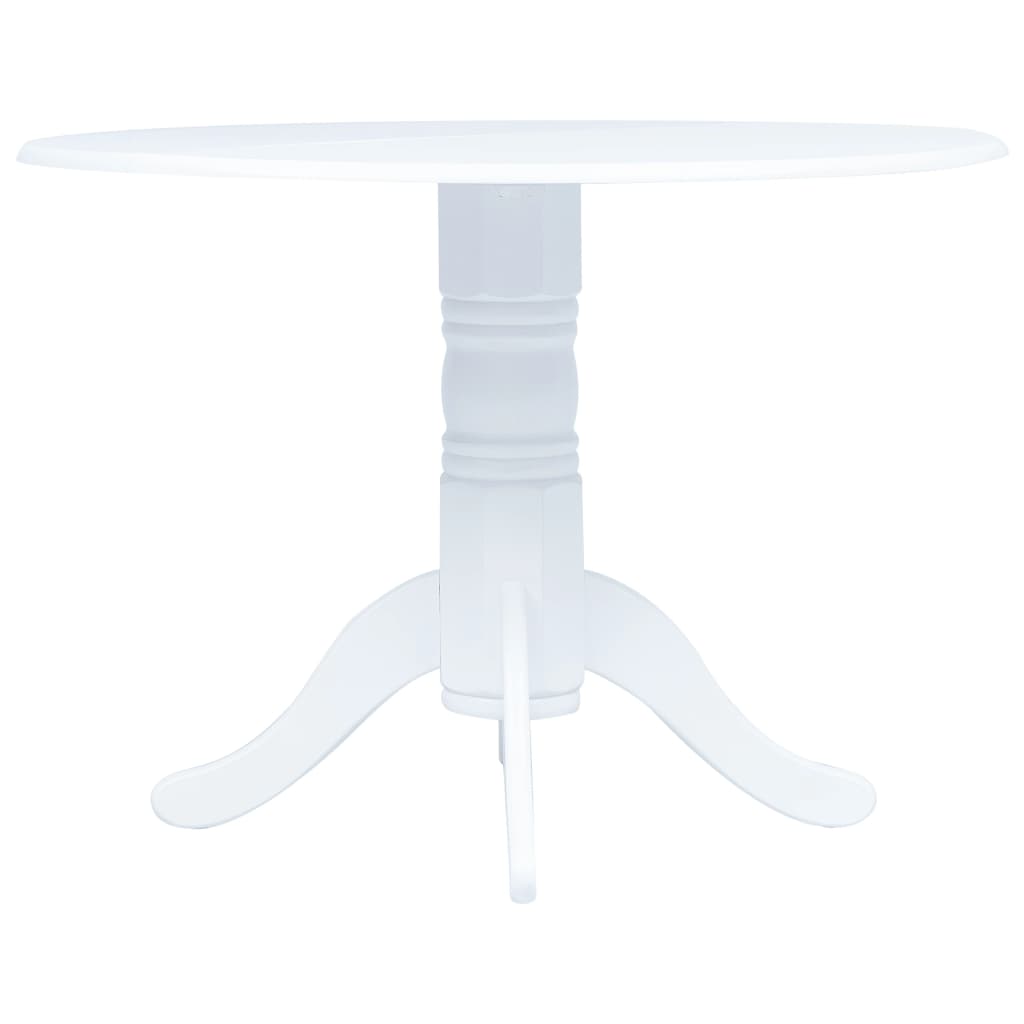 Photos - Dining Table VidaXL  White 106 cm Solid Rubber Wood 