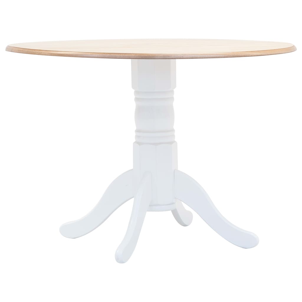 Blagovaonski stol bijelo-smeđi 106 cm masivno drvo kaučukovca