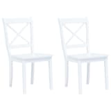 vidaXL Sillas de comedor 2 unidades madera maciza de caucho blanco