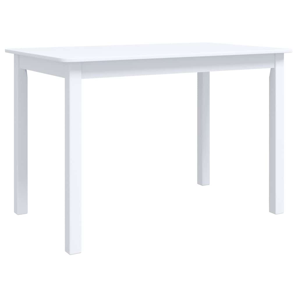 vidaXL Jídelní stůl bílý 114 x 71 x 75 cm masivní kaučukovník