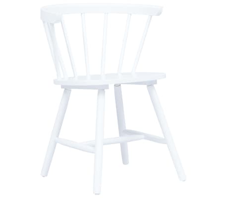 vidaXL Valgomojo kėdės, 2 vnt., balt. sp., kaučiukmedžio med. masyvas