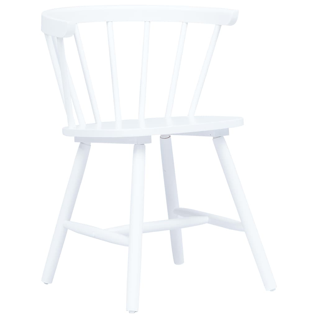 vidaXL Dining Chairs 4 pcs White Solid Rubber Wood