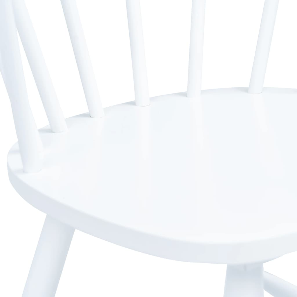  Jedálenské stoličky 4 ks biele masívne kaučukové drevo