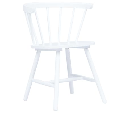 vidaXL Sillas de comedor 4 unidades madera maciza de caucho blanco