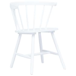 vidaXL Yemek Sandalyesi 4 Adet Beyaz Masif Kauçuk Ağacı