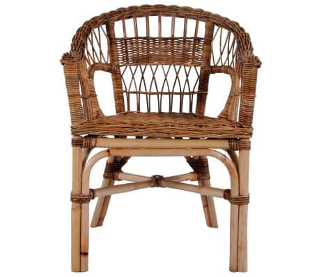 vidaXL Lauko kėdės, 6 vnt., rudos, natūralus ratanas