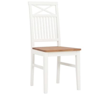 vidaXL Ruokapöydän tuolit 2 kpl valkoinen täysi tammi