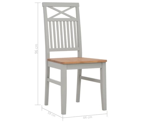 vidaXL 2x Bois de Chêne Solide Chaises à Dîner Gris 44x59x96 cm Meuble Cuisine | eBay vidaXL 2x Bois de Chêne Solide Chaises à Dîner Gris 44x59x96 cm Meuble Cuisine | eBay