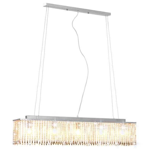 vidaXL laelamp kristallhelmestega, h&otilde;bedane, 104 cm, E14