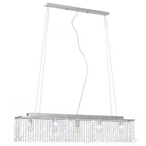 Stropní lampa s křišťálovými korálky stříbrná 104 cm E14 - obrázek 3