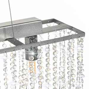 Stropní lampa s křišťálovými korálky stříbrná 104 cm E14 - obrázek 6