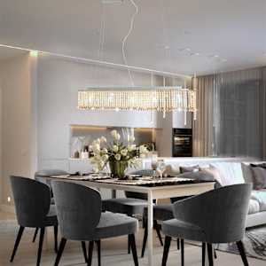 Stropna svetilka s kristalnimi kroglicami srebrna 104 cm E14