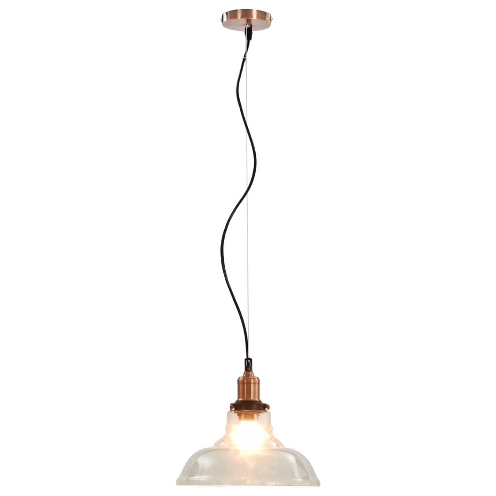 vidaXL Hanging Lamps 2 pcs Transparent Round 28 cm E27