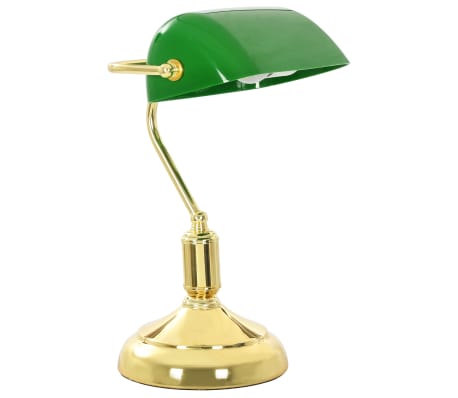 vidaXL zöld és aranyszínű asztali banklámpa 40 W