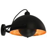 vidaXL Vägglampa svart och guld halvrund E27