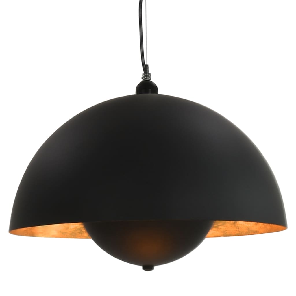 vidaXL Ceiling Lamps 2 pcs Black and Gold Semi-spherical 30 cm E27