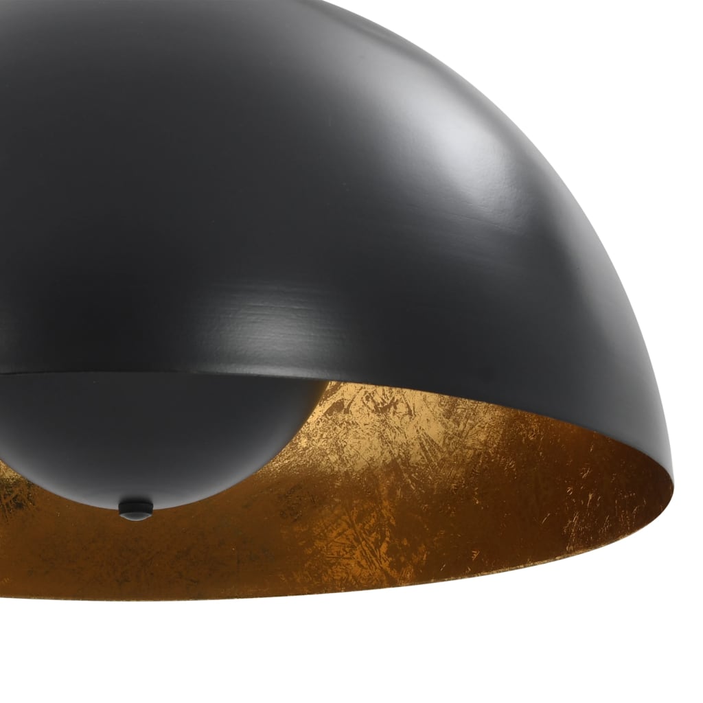 2 darab fekete-arany félgömb alakú mennyezeti lámpa 40 cm E27 