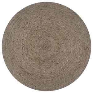 Preproga iz jute okrogla ročno delo 120 cm siva