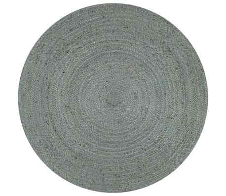 Vidaxl Teppich Handgefertigt Jute Rund 120 Cm Olivgrun Zum