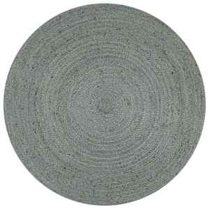 Preproga iz jute okrogla ročno delo 150 cm olivno zelena