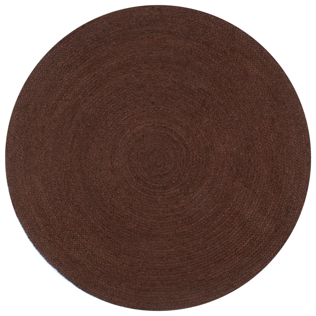 vidaXL håndlavet tæppe jute rund 90 cm brun