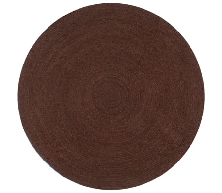 vidaXL Vloerkleed handgemaakt met witte print 90 cm jute | Leen Bakker vidaXL Vloerkleed handgemaakt met witte print 90 cm jute | Leen Bakker