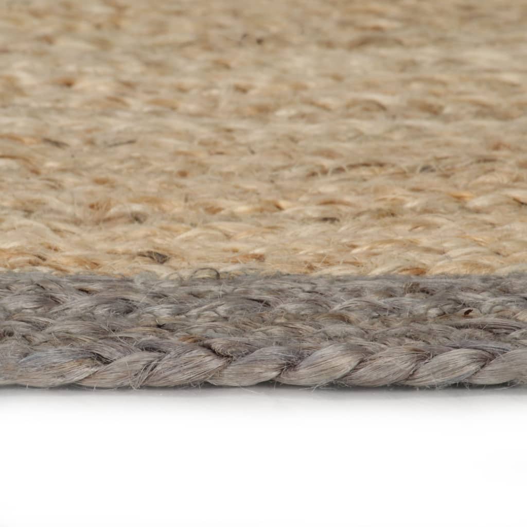  Ručne vyrobený jutový koberec so sivými okrajmi 120 cm