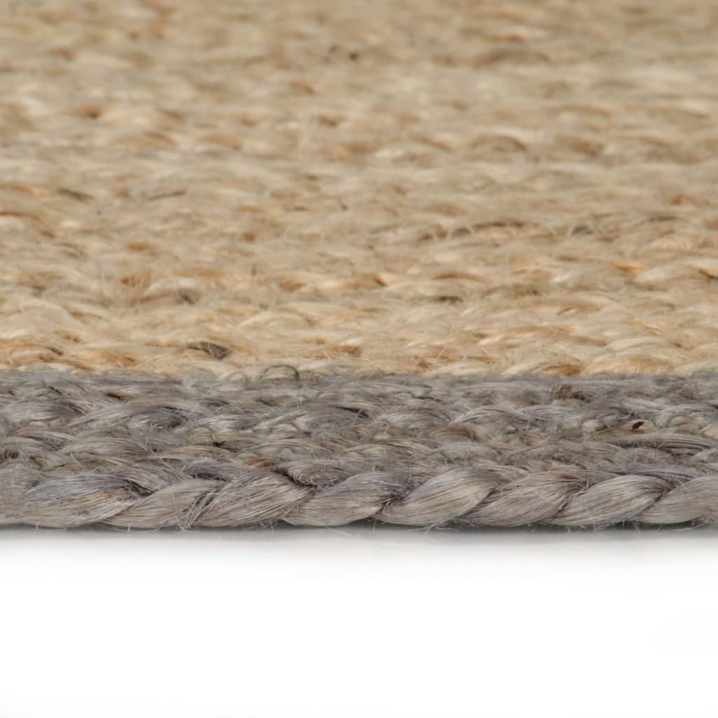 Thumbnail - vidaXL Teppich Handgefertigt Jute mit Grauem Rand 150 cm