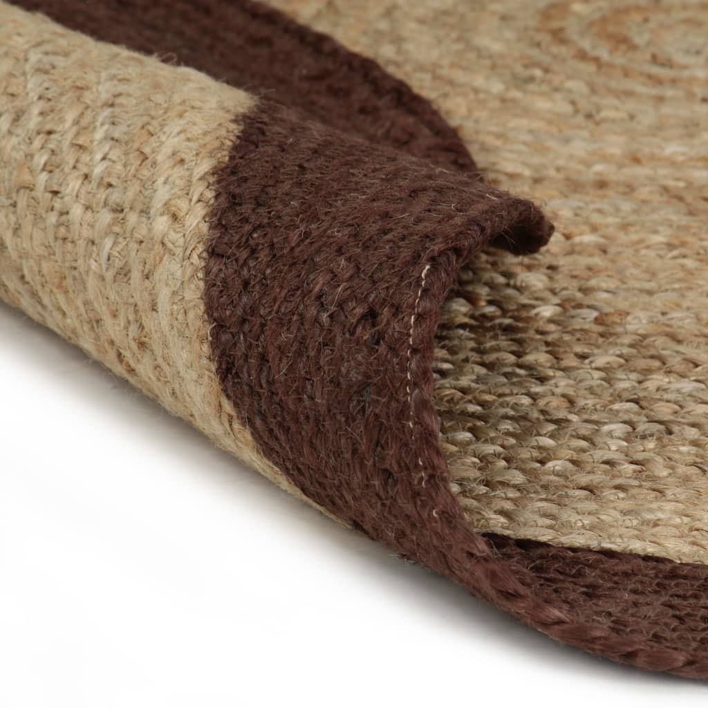

vidaXL Vloerkleed handgemaakt met bruine rand 150 cm jute