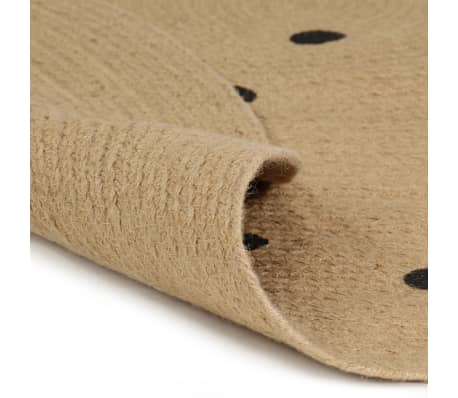 vidaXL håndlavet tæppe med polkaprikker jute 90 cm