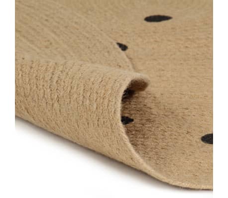vidaXL Ręcznie wykonany dywanik, juta, w kropki, 120 cm