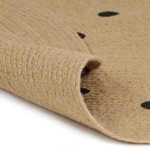 vidaXL Tapete artesanal em juta com impress&atilde;o pintas 150 cm