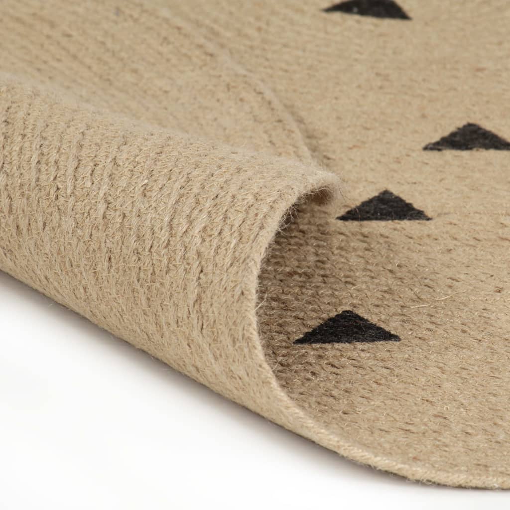 

vidaXL Vloerkleed handgemaakt met driehoek print 90 cm jute
