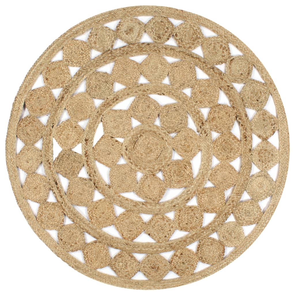 vidaXL håndlavet tæppe flettet jute 120 cm