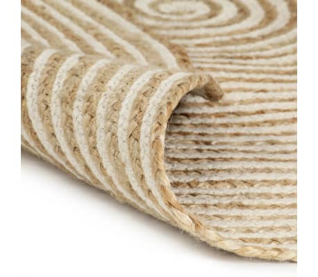 vidaXL Handmade Rug Jute with Spiral Design White 150 cm
