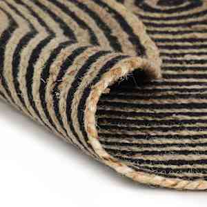 vidaXL Vloerkleed handgemaakt met spiraal ontwerp 150 cm jute zwart