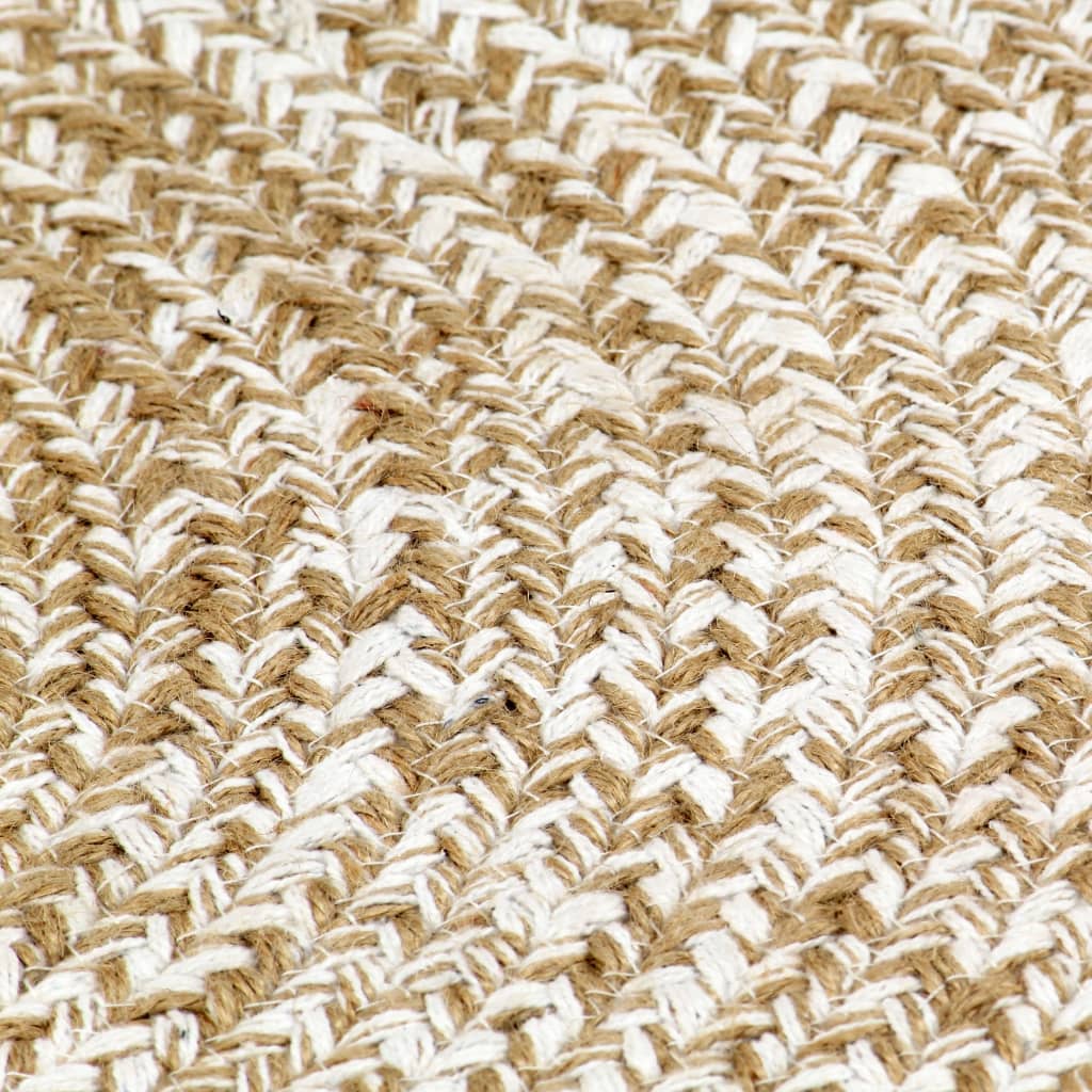 Tapis Fait à La Main Jute Blanc Et Naturel 90 Cm VidaXL 15 width=274
