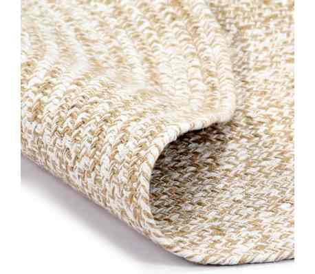 vidaXL Alfombra de yute tejida a mano blanco y natural 150 cm