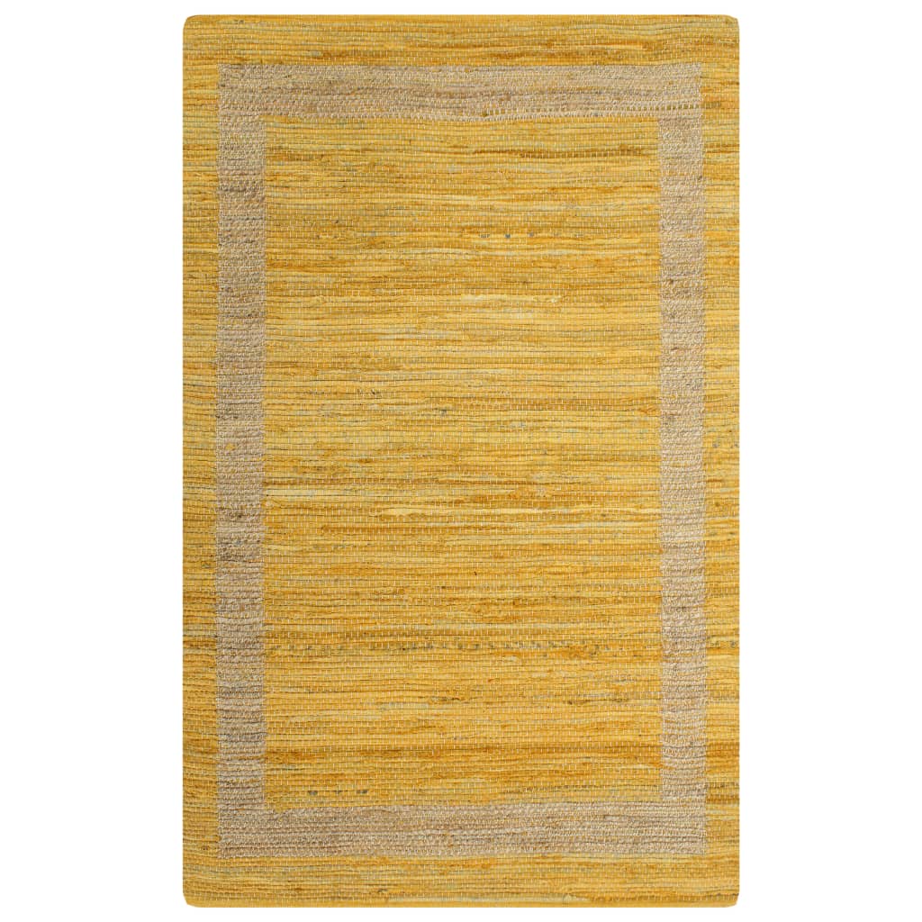 Ručně vyráběný koberec juta žlutý 160 x 230 cm