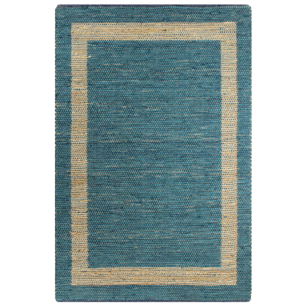 14: vidaXL håndlavet tæppe jute 120 x 180 cm blå