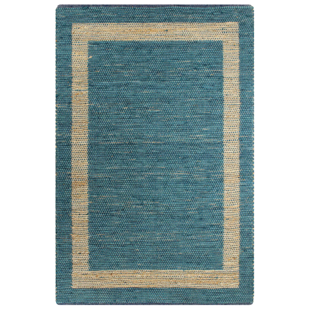 Ručně vyráběný koberec juta modrý 160 x 230 cm