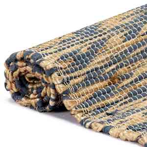 vidaXL Handmade Rug Jute Blue and Natural 160x230 cm